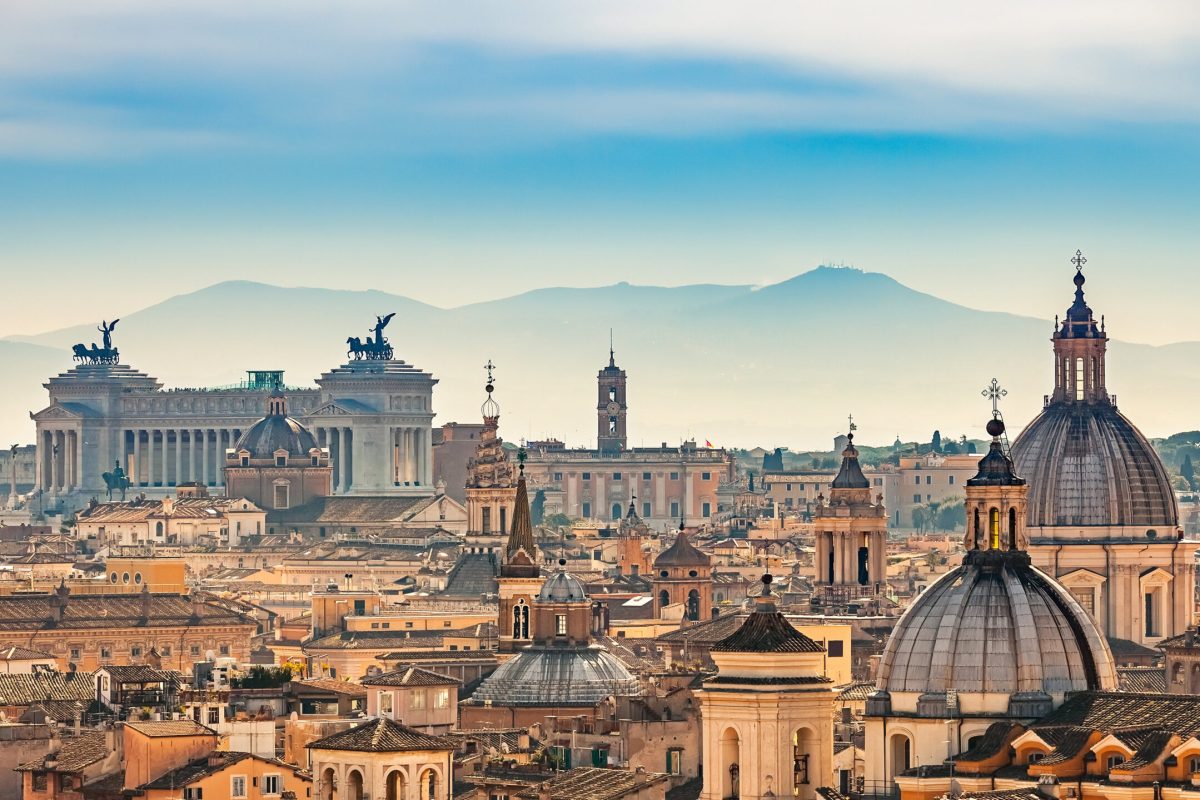 View of Rome from Castel Sant'Angelo, Italy